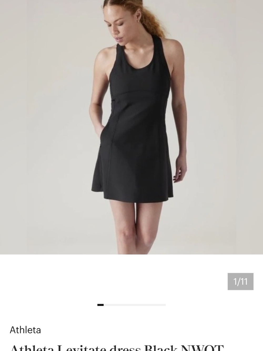 Athleta Levitate Black Racerback A-Line Active Dress - Picture 5 of 6
